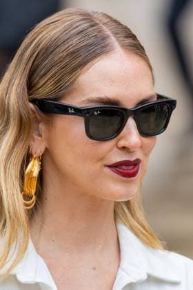 PFW Chiara Ferragni Ray Ban Meta NB Chiara Ferragni with Ray Ban Meta arriving at the Schiaparelli show as part of Haute Couture Fashion Week on July 07, 2025 in Paris, France. Photo by Nasser Berzane ABACAPRESS.COM Paris France  Copyright: xBerzanexNasser ABACAx