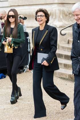 PFW Schiaparelli Outside Arrivals NB Rachida Dati arriving at the Schiaparelli show as part of Haute Couture Fashion Week on July 07, 2025 in Paris, France. Photo by Nasser Berzane ABACAPRESS.COM Paris France  Copyright: xBerzanexNasser ABACAx
