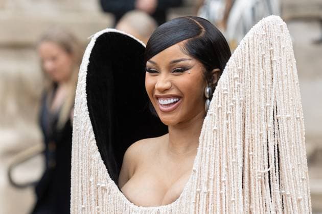 PFW Schiaparelli Outside Arrivals NB Cardi B arriving at the Schiaparelli show as part of Haute Couture Fashion Week on July 07, 2025 in Paris, France. Photo by Nasser Berzane ABACAPRESS.COM Paris France  Copyright: xBerzanexNasser ABACAx