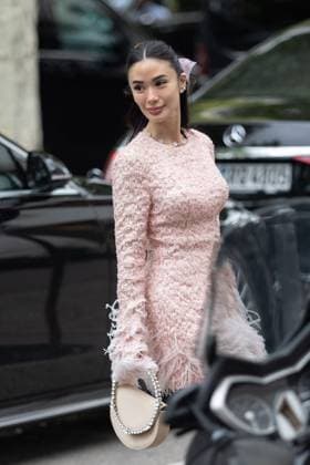 PFW Tamara Ralph Outside Arrivals NB Heart Evangelista arriving at the Tamara Ralph show as part of Haute Couture Fashion Week on July 07, 2025 in Paris, France. Photo by Nasser Berzane ABACAPRESS.COM Paris France  Copyright: xBerzanexNasser ABACAx