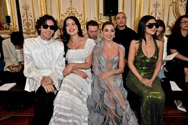 PFW Tony Ward Front Row Kristina Bazan, Gessica Kayane at the Tony Ward show as part of Haute Couture Fashion Week in Paris, France on July, 7, 2025. Photo by Julien Reynaud APS-Medias ABACAPRESS.COM Paris France  Copyright: xReynaudxJulien APS-Medias ABACAx