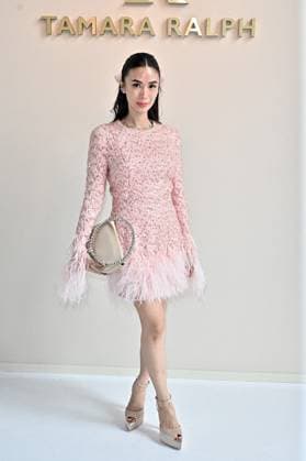 PFW Tamara Ralph Front Row Heart Evangelista at the Tamara Ralph show as part of Haute Couture Fashion Week in Paris, France on July, 7, 2025. Photo by Julien Reynaud APS-Medias ABACAPRESS.COM Paris France  Copyright: xReynaudxJulien APS-Medias ABACAx