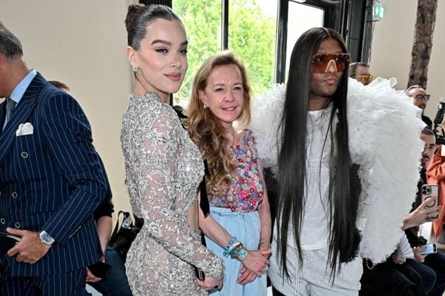 PFW Tamara Ralph Front Row Hailee Steinfeld, Caroline Scheufele, Law Roach at the Tamara Ralph show as part of Haute Couture Fashion Week in Paris, France on July, 7, 2025. Photo by Julien Reynaud APS-Medias ABACAPRESS.COM Paris France  Copyright: xReynaudxJulien APS-Medias ABACAx