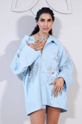 PFW Georges Hobeika Front Row AM Farnoush Hamidian attending the Georges Hobeika Haute Couture Fall Winter 2025 2026 show as part of Paris Fashion Week in Paris, France on July 07, 2025. Photo by Aurore Marechal ABACAPRESS.COM Paris France  Copyright: xMarechalxAurore ABACAx