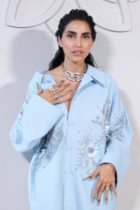 PFW Georges Hobeika Front Row AM Farnoush Hamidian attending the Georges Hobeika Haute Couture Fall Winter 2025 2026 show as part of Paris Fashion Week in Paris, France on July 07, 2025. Photo by Aurore Marechal ABACAPRESS.COM Paris France  Copyright: xMarechalxAurore ABACAx