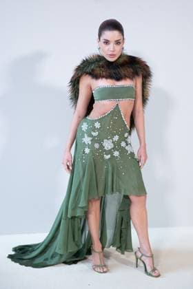 PFW Georges Hobeika Front Row AM Gessica Kayane aka. GKAY attending the Georges Hobeika Haute Couture Fall Winter 2025 2026 show as part of Paris Fashion Week in Paris, France on July 07, 2025. Photo by Aurore Marechal ABACAPRESS.COM Paris France  Copyright: xMarechalxAurore ABACAx