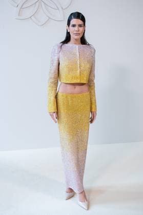 PFW Georges Hobeika Front Row AM Anttonia attending the Georges Hobeika Haute Couture Fall Winter 2025 2026 show as part of Paris Fashion Week in Paris, France on July 07, 2025. Photo by Aurore Marechal ABACAPRESS.COM Paris France  Copyright: xMarechalxAurore ABACAx