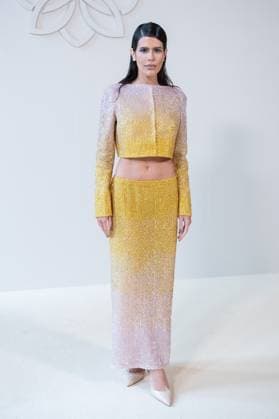 PFW Georges Hobeika Front Row AM Anttonia attending the Georges Hobeika Haute Couture Fall Winter 2025 2026 show as part of Paris Fashion Week in Paris, France on July 07, 2025. Photo by Aurore Marechal ABACAPRESS.COM Paris France  Copyright: xMarechalxAurore ABACAx