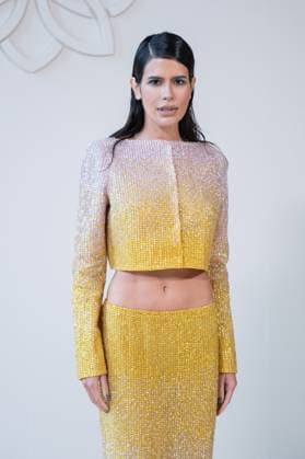 PFW Georges Hobeika Front Row AM Anttonia attending the Georges Hobeika Haute Couture Fall Winter 2025 2026 show as part of Paris Fashion Week in Paris, France on July 07, 2025. Photo by Aurore Marechal ABACAPRESS.COM Paris France  Copyright: xMarechalxAurore ABACAx