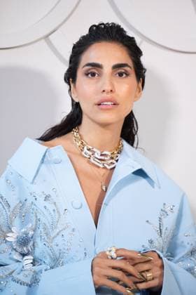 PFW Georges Hobeika Front Row AM Farnoush Hamidian attending the Georges Hobeika Haute Couture Fall Winter 2025 2026 show as part of Paris Fashion Week in Paris, France on July 07, 2025. Photo by Aurore Marechal ABACAPRESS.COM Paris France  Copyright: xMarechalxAurore ABACAx