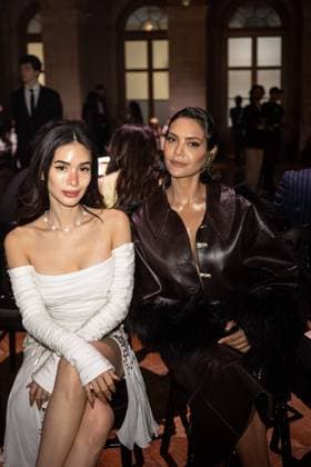 PFW - Georges Hobeika Front Row L-R : Heart Evangelista and Esha Gupta attend the Georges Hobeika Haute Couture Fall Winter 2025-2026 show, as part of Paris Fashion Week in Paris, France on July 7, 2025. Photo by Ammar Abd Rabbo ABACAPRESS.COM Paris France  Copyright: xAbdxRabboxAmmar ABACAx