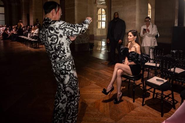 PFW - Georges Hobeika Front Row Deborah Valdez-Hung and Stephen Hung attend the Georges Hobeika Haute Couture Fall Winter 2025-2026 show, as part of Paris Fashion Week in Paris, France on July 7, 2025. Photo by Ammar Abd Rabbo ABACAPRESS.COM Paris France  Copyright: xAbdxRabboxAmmar ABACAx