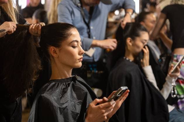 PFW - Georges Hobeika Backstage Models seen backstage prior to the Georges Hobeika Haute Couture Autumn Winter 2025-2026 show, as part of Paris Fashion Week in Paris, France on July 7, 2025. Photo by Ammar Abd Rabbo ABACAPRESS.COM Paris France  Copyright: xAbdxRabboxAmmar ABACAx