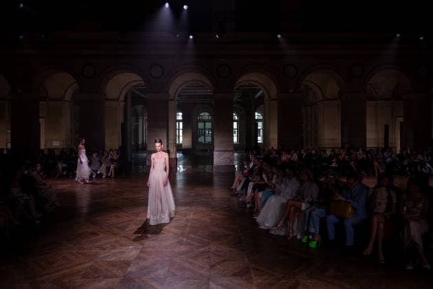 PFW - Georges Hobeika Runway A model walks the runway at the Georges Hobeika Haute Couture Fall Winter 2025-2026 show, as part of Paris Fashion Week in Paris, France on July 7, 2025. Photo by Ammar Abd Rabbo ABACAPRESS.COM Paris France  Copyright: xAbdxRabboxAmmar ABACAx