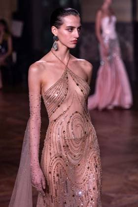 PFW - Georges Hobeika Runway A model walks the runway at the Georges Hobeika Haute Couture Fall Winter 2025-2026 show, as part of Paris Fashion Week in Paris, France on July 7, 2025. Photo by Ammar Abd Rabbo ABACAPRESS.COM Paris France  Copyright: xAbdxRabboxAmmar ABACAx