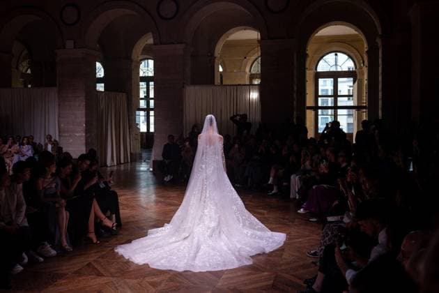 PFW - Georges Hobeika Runway A model walks the runway at the Georges Hobeika Haute Couture Fall Winter 2025-2026 show, as part of Paris Fashion Week in Paris, France on July 7, 2025. Photo by Ammar Abd Rabbo ABACAPRESS.COM Paris France  Copyright: xAbdxRabboxAmmar ABACAx