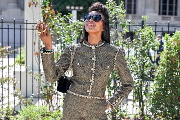 Bilder des Jahres 2025, Entertainment 07 Juli Entertainment Themen der Woche KW28 PFW Chanel Outside Arrivals Naomi Campbell at the Chanel show as part of Haute Couture Fashion Week in Paris, France on July, 8, 2025. Photo by Julien Reynaud APS-Medias ABACAPRESS.COM Paris France  Copyright: xReynaudxJulien APS-Medias ABACAx