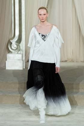 PFW Chanel Runway AM A model walks the runway during the Chanel Haute Couture Fall Winter 2025 2026 show as part of Paris Fashion Week in Paris, France on July 08, 2025. Photo by Aurore Marechal ABACAPRESS.COM Paris France  Copyright: xMarechalxAurore ABACAx