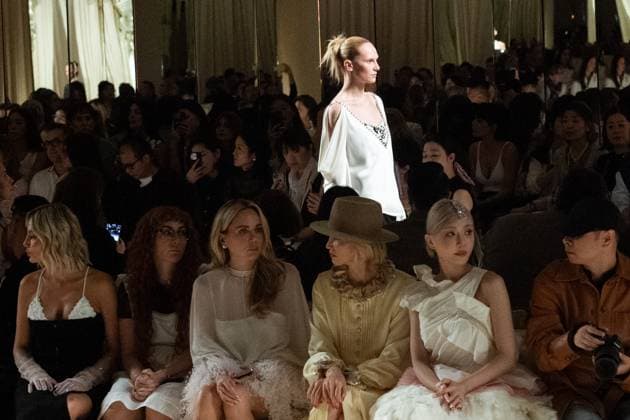 PFW Chanel Runway AM A model walks the runway during the Chanel Haute Couture Fall Winter 2025 2026 show as part of Paris Fashion Week in Paris, France on July 08, 2025. Photo by Aurore Marechal ABACAPRESS.COM Paris France  Copyright: xMarechalxAurore ABACAx
