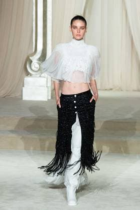 PFW Chanel Runway AM A model walks the runway during the Chanel Haute Couture Fall Winter 2025 2026 show as part of Paris Fashion Week in Paris, France on July 08, 2025. Photo by Aurore Marechal ABACAPRESS.COM Paris France  Copyright: xMarechalxAurore ABACAx