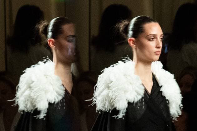 PFW Chanel Runway AM A model walks the runway during the Chanel Haute Couture Fall Winter 2025 2026 show as part of Paris Fashion Week in Paris, France on July 08, 2025. Photo by Aurore Marechal ABACAPRESS.COM Paris France  Copyright: xMarechalxAurore ABACAx