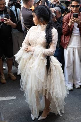 PFW ASHI Outside Arrivals NB Cardi B arriving at the ASHI show as part of Haute Couture Fashion Week on July 08, 2025 in Paris, France. Photo by Nasser Berzane ABACAPRESS.COM Paris France  Copyright: xBerzanexNasser ABACAx