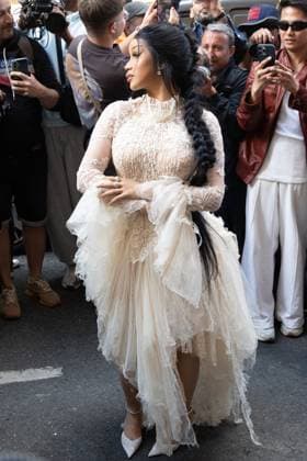 PFW ASHI Outside Arrivals NB Cardi B arriving at the ASHI show as part of Haute Couture Fashion Week on July 08, 2025 in Paris, France. Photo by Nasser Berzane ABACAPRESS.COM Paris France  Copyright: xBerzanexNasser ABACAx