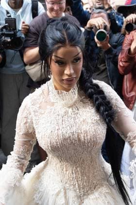 PFW ASHI Outside Arrivals NB Cardi B arriving at the ASHI show as part of Haute Couture Fashion Week on July 08, 2025 in Paris, France. Photo by Nasser Berzane ABACAPRESS.COM Paris France  Copyright: xBerzanexNasser ABACAx