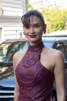 PFW ASHI Outside Arrivals NB Pia Wurtzbach arriving at the ASHI show as part of Haute Couture Fashion Week on July 08, 2025 in Paris, France. Photo by Nasser Berzane ABACAPRESS.COM Paris France  Copyright: xBerzanexNasser ABACAx