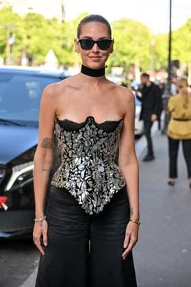 PFW Ashi Studio Outside Arrivals Chiara Ferragni arriving at the Ashi Studio show as part of Haute Couture Fashion Week in Paris, France on July, 8, 2025. Photo by Julien Reynaud APS-Medias ABACAPRESS.COM Paris France  Copyright: xReynaudxJulien APS-Medias ABACAx