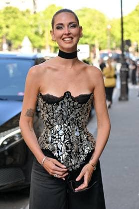 PFW Ashi Studio Outside Arrivals Chiara Ferragni arriving at the Ashi Studio show as part of Haute Couture Fashion Week in Paris, France on July, 8, 2025. Photo by Julien Reynaud APS-Medias ABACAPRESS.COM Paris France  Copyright: xReynaudxJulien APS-Medias ABACAx