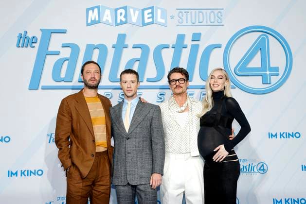Ebon Moss Bachrach, Joseph Quinn, Pedro Pascal and Vanessa Kirby at The Fantastic Four First Steps movie premiere and fan event on 8 07 2025 at the Center am Potsdamer Platz in Berlin The Fantastic Four movie premiere in Berlin