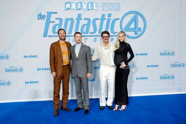Ebon Moss Bachrach, Joseph Quinn, Pedro Pascal and Vanessa Kirby at The Fantastic Four First Steps movie premiere and fan event on 8 07 2025 at the Center am Potsdamer Platz in Berlin The Fantastic Four movie premiere in Berlin