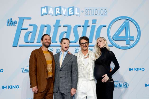 Ebon Moss Bachrach, Joseph Quinn, Pedro Pascal and Vanessa Kirby at The Fantastic Four First Steps movie premiere and fan event on 8 07 2025 at the Center am Potsdamer Platz in Berlin The Fantastic Four movie premiere in Berlin