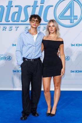 Fan Event The Fantastic 4 First Steps Noah Miguel Oechsle Rodriguez and Lara Spengler at the fan event for the theatrical release of The Fantastic 4 First Steps at Das Center ehem Sony Center on 08 07 2025 in Berlin Copyright: xEventpressxKochanx