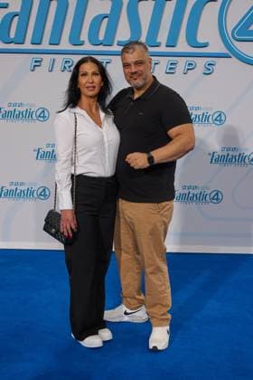 Samia Mardnli and Imad Mardnli Fan Event THE FANTASTIC FOUR FIRST STEPS at the Center in Berlin on 08 07 2025 Fan Event The Fantastic Four