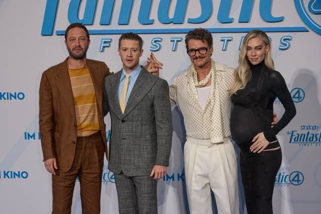 Ebon Moss Bachrach, Joseph Quinn, Pedro Pascal and Vanessa Kirby pregnant Fan Event THE FANTASTIC FOUR FIRST STEPS at the Center in Berlin on 08 07 2025 Fan Event The Fantastic Four