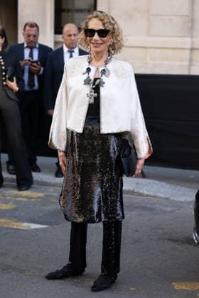PFW - Georgio Armani Outside Arrivals Marisa Berenson attends the Georgio Armani Haute Couture Fall Winter 2025 2026 show as part of Paris Fashion Week on July 08, 2025 in Paris, France. Photo by Laurent Zabulon ABACAPRESS.COM Paris France  Copyright: xZabulonxLaurent ABACAx
