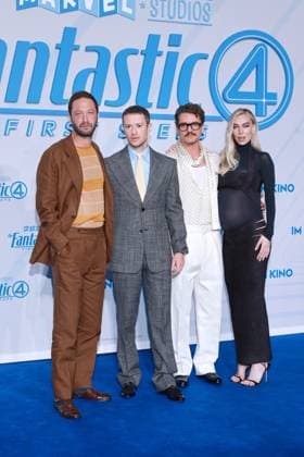 08 07 2025 , Ebon Moss Bachrach, Pedro Pascal, Joseph Quinn, Vanessa Kirby for the premiere of The Fantastic Four First Steps, Das Center am Potsdamer Platz, Berlin, Berlin
