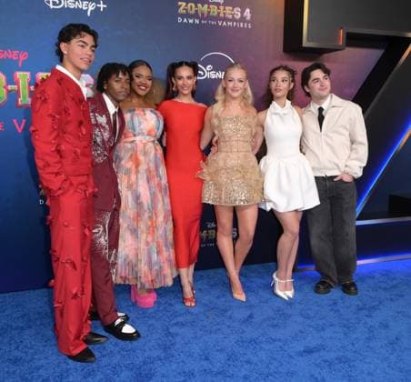 Zombies 4 Dawn of the Vampires Premiere - Los Angeles, USA LOS ANGELES, USA. July 08, 2025: Malachi Barton, Mekonnen Knife, Dara Renee, Kylie Cantrall, Freya Skye, Malia Baker & Joshua Colley at the premiere for Disney s Zombies 4: Dawn of the Vampires . Los Angeles CA USA  Copyright: xPaulxSmith Featureflashx