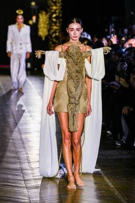 PFW - Juana Martin Runway A model walks the runway during the Juana Martin Haute Couture Fall Winter 2025 2026 show as part of Paris Fashion Week on July 08, 2025 in Paris, France. Photo by Shootpix ABACAPRESS.COM Paris France  Copyright: xShootpix ABACAx