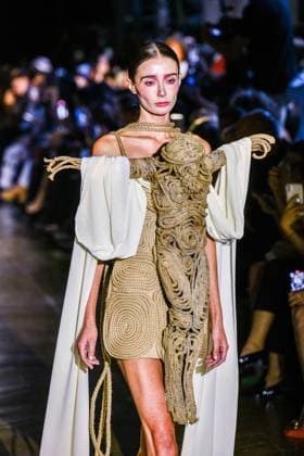 PFW - Juana Martin Runway A model walks the runway during the Juana Martin Haute Couture Fall Winter 2025 2026 show as part of Paris Fashion Week on July 08, 2025 in Paris, France. Photo by Shootpix ABACAPRESS.COM Paris France  Copyright: xShootpix ABACAx