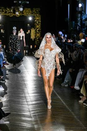 PFW - Juana Martin Runway A model walks the runway during the Juana Martin Haute Couture Fall Winter 2025 2026 show as part of Paris Fashion Week on July 08, 2025 in Paris, France. Photo by Shootpix ABACAPRESS.COM Paris France  Copyright: xShootpix ABACAx