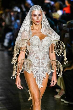 PFW - Juana Martin Runway A model walks the runway during the Juana Martin Haute Couture Fall Winter 2025 2026 show as part of Paris Fashion Week on July 08, 2025 in Paris, France. Photo by Shootpix ABACAPRESS.COM Paris France  Copyright: xShootpix ABACAx