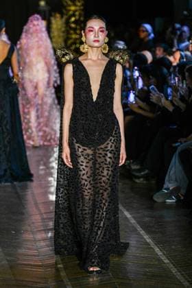PFW - Juana Martin Runway A model walks the runway during the Juana Martin Haute Couture Fall Winter 2025 2026 show as part of Paris Fashion Week on July 08, 2025 in Paris, France. Photo by Shootpix ABACAPRESS.COM Paris France  Copyright: xShootpix ABACAx