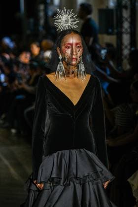 PFW - Juana Martin Runway A model walks the runway during the Juana Martin Haute Couture Fall Winter 2025 2026 show as part of Paris Fashion Week on July 08, 2025 in Paris, France. Photo by Shootpix ABACAPRESS.COM Paris France  Copyright: xShootpix ABACAx