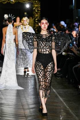 PFW - Juana Martin Runway A model walks the runway during the Juana Martin Haute Couture Fall Winter 2025 2026 show as part of Paris Fashion Week on July 08, 2025 in Paris, France. Photo by Shootpix ABACAPRESS.COM Paris France  Copyright: xShootpix ABACAx