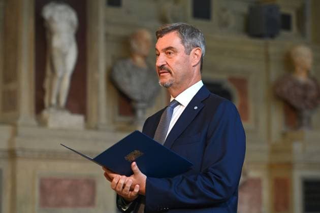 Markus SOEDER State Premier of Bavaria and CSU Chairman, single image, cropped single motif, half figure, half figure Award of the Bavarian Order of Merit in the Antiquariat of the Residence in Munich on 09 07 2025