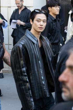 PFW Balenciaga Outside Arrivals NB Juyeon of The Boyz arriving at the Balenciaga show as part of Haute Couture Fashion Week on July 09, 2025 in Paris, France. Photo by Nasser Berzane ABACAPRESS.COM Paris France  Copyright: xBerzanexNasser ABACAx