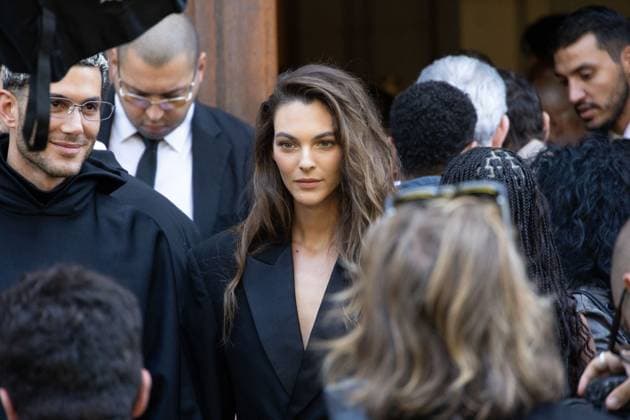 PFW Balenciaga Outside Arrivals NB Vittoria Ceretti arriving at the Balenciaga show as part of Haute Couture Fashion Week on July 09, 2025 in Paris, France. Photo by Nasser Berzane ABACAPRESS.COM Paris France  Copyright: xBerzanexNasser ABACAx